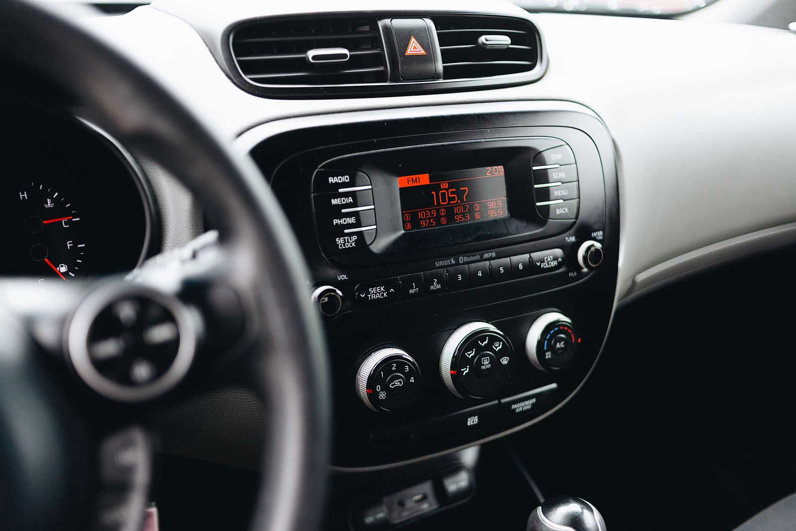 Car dashboard and centre console